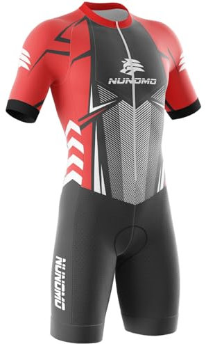Herren Fahrrad Skinsuit,Triathlon Anzug Herren Herren Radsportanzug gepolstert einteilig Trisuit Bike Top Short Trisuit Einteiler für Wettkampf Fahrrad Shirt Herren Kurzarm (Type-1,XS)
