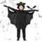 Aomig Costume de Chauve Souris pour Enfant, Déguisement Chauve Souris Noir Cape Chauve-Souris, Combinaison de Chauve Souris pour Halloween, Cosplay Costumes de Carnaval Cape Ailes de Chauve-Souris(L)