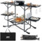 COSTWAY Camping Kitchen Table, Folding Outdoor Cooking Station with 4 Side Tables, Storage Rack, Heat-Resistant Aluminum Tabletop and Carry Bag, Portable Family Camp Table for Picnic BBQ Traveling