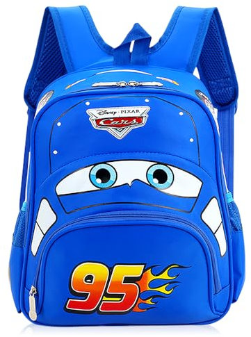 Car Rucksäcke, Auto Kinderrucksack 3D Gedruckte Schulrucksack Cartoon Kinderrucksäcke Cartoon Tasche Kindergarten Schultasche Anime Rucksäcke Wasserdicht Daypack für Kinder Geschenk(44x28x13cm)
