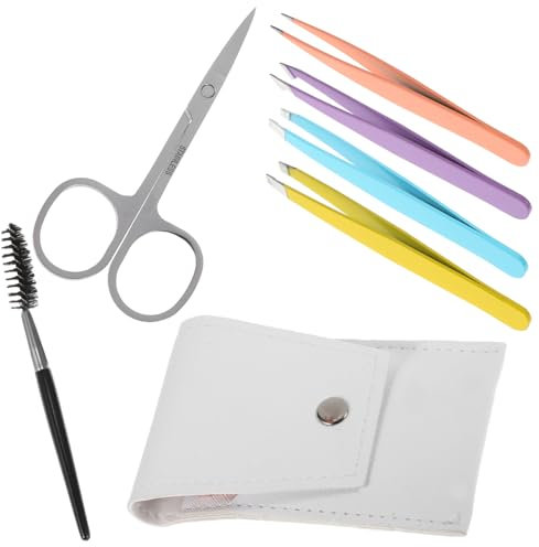 HAPINARY 6st Augenbrauenclip-set Gesichtswerkzeuge Augenbrauenformer Augenbrauen Trimmen Schere Zum Rasieren Der Augenbrauen Pinzette Zum Zupfen Von Haaren Colorful Rostfreier Stahl