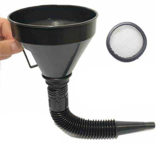 Imbuto Benzina Con Filtro Travasatore Con Beccuccio Flessibile Allungabile Plastica, Grande Imbuto Multifunzionale