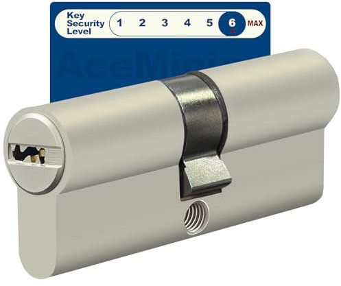 Cilindro de cierre 50/50, cerradura de cilindro, cerradura de puerta de 100mm, cerradura de puerta con 3 llaves, cerradura antirrobo, cilindro de perfil de fácil instalación (50/50, 100mm)