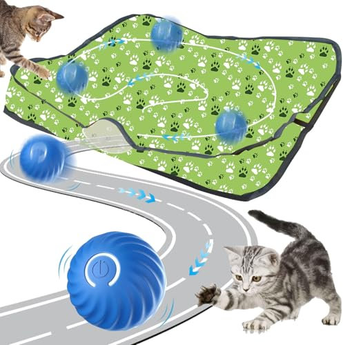 Interaktives Katzenspielzeug Matte,2 in 1 Simuliertes Interaktives Jagd Katzenspielzeug,Interactive Cat Toys,Interaktive Trainingsmatte Katzen,Interaktives Spielzeug für Katzen Trainingsmatte