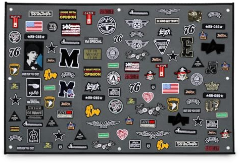 GNEGNI LIFE Patches Klett Wand, 108 x 70cm Wand Klettfläche, Faltbar Klettmatte Wand Taktisch Militär kletttafel Mit Ösen -Patch Wand Klett für Stempel Abzeichen Namensschild