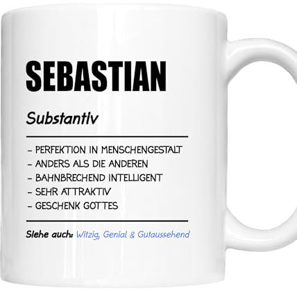 Sebastian Tasse | Mann Junge Namen Vorname Kosename Rufname Kaffeebecher | Definition Sebastian Geschenk