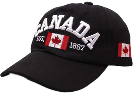 Kanada-Baseballmütze, Kanada-Tag, bestickte Ahornblatt-Flagge, verstellbare Mütze Cap 5 Panel Trucker Cap Blau Gelb
