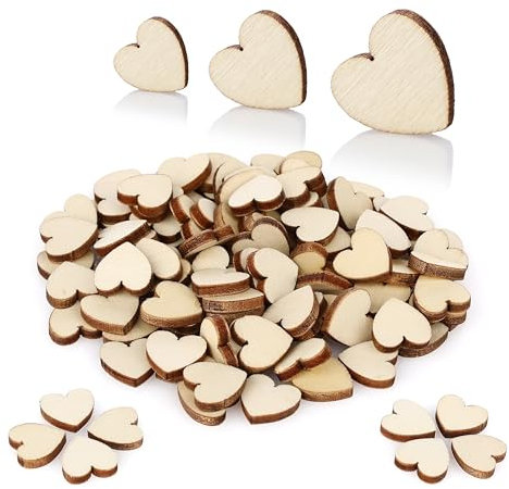 CraftWerk Mini Holz Herzen 100er Pack - Kleine Deko für Hochzeit, Taufe, Geburtstag - Holzherzen Streudeko und Tischdeko 12 mm