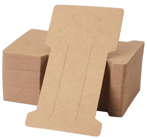 SOFPLATE 100 Stück Haarspangenhalter Aus Karton Haarspangenhalter Burlywood 4.53 x 2.64 Zoll Rechteckig Blanko Papier Display Karton Organizer Ständer Zubehör Schmuck Haarnadeln Sc