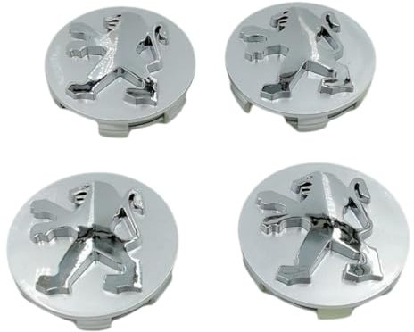 4 pièces Auto Cache Moyeux pour Peugeot 206,Cache de Roue Badge PoussièRe Centrale Jantes étanche et Antirouille Accessoires,60mm-C