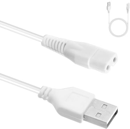 Replace Charger Cable Compatible with Philips Shaver 5 V-12v 30cm, USB Shaver Replacement Charging Cable Wire for OneBlade,Philips Shaver/Beard Trimmer Charger (White-1PC)