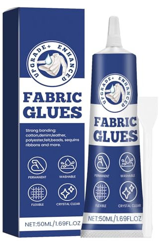 Glue Adesivo In Tessuto - Glue Di Vestiti In Tessuto Forte | Extra Forte Per Materiale | Adesivo Colla Di Abbigliamento Trasparente Per Tutti I, Cotone, Flanella, Mezclill