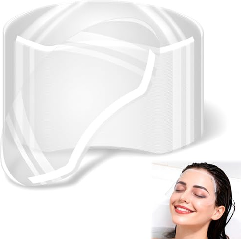 Azefnuhk 100 Pcs Disposable Clear Face Eye Shields, Transparent Plastic Visors Shower Face Guards Salon Essential Protection Shields for Cataract Post-Surgery, Hair Dye, Eyelash Aftercare, Makeup