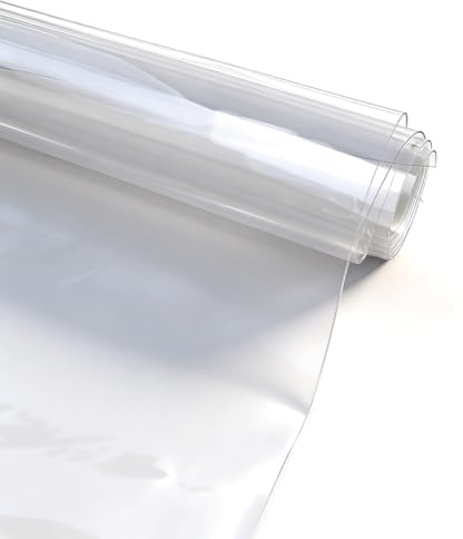 Hobbspring 1 Rolle Klares TPU Vinyl Stoff 0.2mm Wasserdicht Dünnes Kristall Umhülltes Plastik Tuch Vielseitig DIY Basteln Kleidung Stoff Zur Herstellung Von Handtaschen DIY Deko