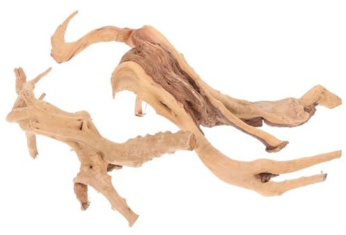 DECOMELODY 2 Stück Natürliches Aquarium Treibholz Dekor Stabile Wurzelholz Landschaftsdeko Fischbeckenzubehör für Aquarien und Terrarien Wasserfest Farblich Zufällig 10 25cm Zufälliger Stil