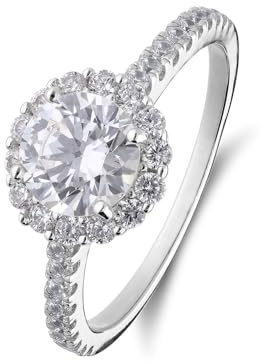 Lucardi - Damen Silberner Ring mit Zirkonia für Damen - Ring - 925 Silber - Silberfarbig - 16/50 mm - Nickelfrei