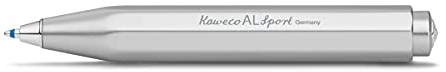 Kaweco AL SPORT Kugelschreiber Silver I Business Kuli aus hochwertigem Aluminium in Silber I Edler Taschen-Kugelschreiber mit Herzkurvenmechanik I Seidenglänzender Druckkugelschreiber 10,5 cm