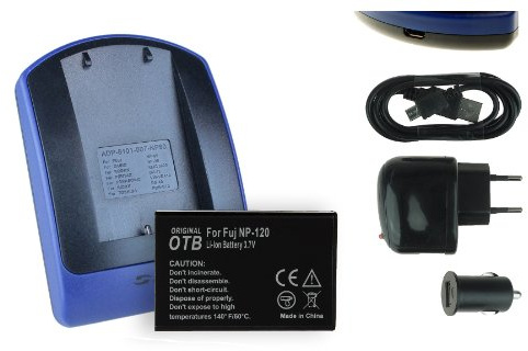 Akku + Ladegerät (Netz+Kfz+USB) NP-120 kompatibel mit Fuji F10, F11, M603 / Kompatibel mit Aiptek/Kompatibel mit Pentax... Siehe Liste!