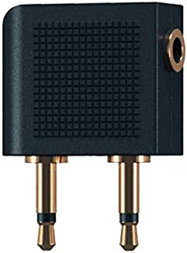 Oehlbach I-Jack AD-Flight (Flugzeug Adapter, 2 x 3,5 mm Klinkenstecker auf 3,5 mm Klinkenbuchse, für alle Airlines) schwarz