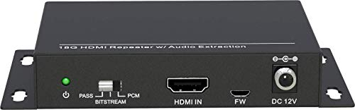 VivoLink HDMI de-embedder Separate Sound from HDMI, VL120008 (Separate Sound from HDMI 18G HDMI Repeater + Audio Out via RCA, Balanced Audio and Coax)