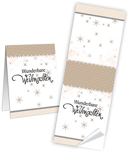 Logbuch-Verlag 100 weihnachtliche Etiketten Banderolen zum Zukleben von Beuteln Tüten Frohe Weihnachten 5 x 14,8 cm