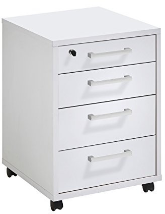 FMD Möbel Kommode Büro, 48 x 49,5 x 65,5 H cm, weiß, foliert, 13.6 x 56 x 98.2 cm