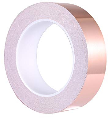 Zalava 30mm X 25M Kupferband Kupferfolienband EMI Kapton Tape Abschirmband Kupferfolie Kupferband Selbstklebend Klebeband Schneckenband Schneckenschutz (30mmX25M)