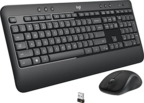 Logitech MK540 Advanced Wireless Keyboard and Wireless M310 Mouse Combo — Full Size Keyboard and Mouse, Long Battery Life, Caps Lock Indicator Light, Hot Keys, Secure 2.4GHz Connectivity (MK540)