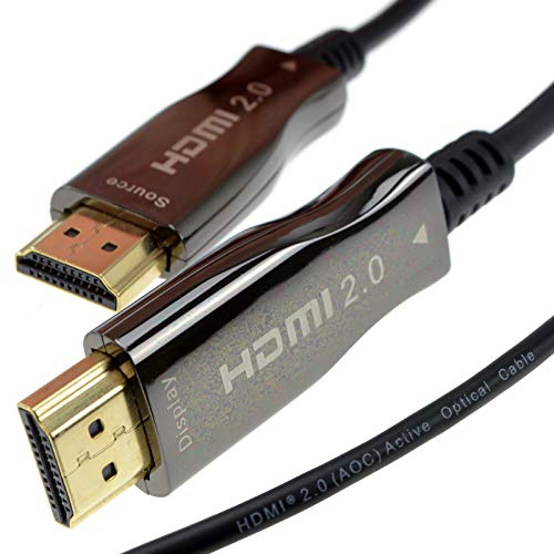 kenable Active Optical HDMI Cable 18Gbps 4K 60Hz HDR High Speed Ultra Slim Fibre Long Distance No Signal Loss 50m Black