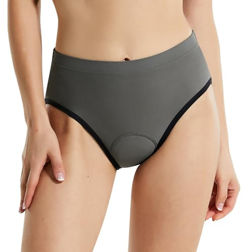 baleaf Culotte de Vélo Rembourrée Femme Cuissard Cycliste Short Vélo Femme Rembourré sous vêtements de Cycliste Padded 4D Gel VTT L'équitation Gris XL