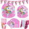 Amycute 82 Pezzi Set Compleanno Unicorno - Piatti, Tovaglioli, Tovaglie, Bicchieri di Carta per Decorazioni Bambina