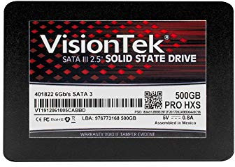 VisionTek PRO HXS 7mm 2.5 Inch SATA III SSD - 500GB - Desktops, Laptops, Mac Systems