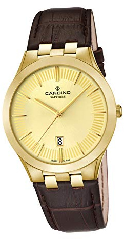 Candino Armband-Uhr Herren C4542/2 Luxus Analog Quarz Leder Uhr braun D2UC4542/2 EIN Geschenk zu Weihnachten, Geburtstag, Valentinstag für den Mann