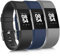 Yandu Kompatibel mit Fitbit Charge 2 Armband, Verstellbare Weiches Silikon Sport Ersatzarmband für Fitbit Charge 2 (Schwarz/Marine Blau/Grau, L)