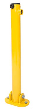 The Workplace Depot Folding Parking Post, Heavy Duty Steel, Yellow, Pack 1 | Lockable Fold Down Driveway Car Security Bollard, Driveway Security Barrier with High Security Keys & Fixings, Heavy Duty.