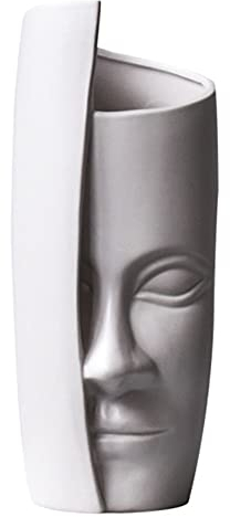 LONG-L Gesichtsvase, Blumentopf,Kopf Vase Gesicht Pflanzer,Vase Weiß Kleine Blumenvase,Indoor Sukkulenten Pflanzer,Artwork Für Home Office Decor Geschenkidee,Beige