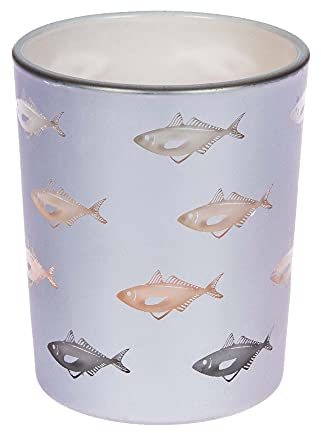 Kerzenfarm Hahn Photophore en verre coloré en forme de poisson - Pour la maison, le jardin et autres - 65 x 55 mm - Environ 100 g