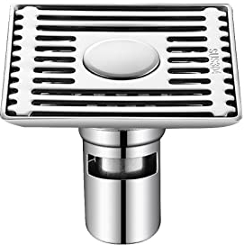 Bodenablauf für Waschraum 304 Edelstahl Duschablauf Bodenablauf Haarsieb für Garage und Keller Waschmaschine Bodenablauf Ablaufgitter 100 * 100mm (60mm)