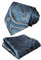 HISDERN Paisley Krawatten für Herren Blau Floral Hochzeitskrawatte Einstecktuch Herren Krawatte & Einstecktuch Set