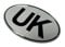 Gelz UK Car Oval Gel Domed Sticker 75mm x 43mm Sticker/Decal - Retro - BLACK on SILVER