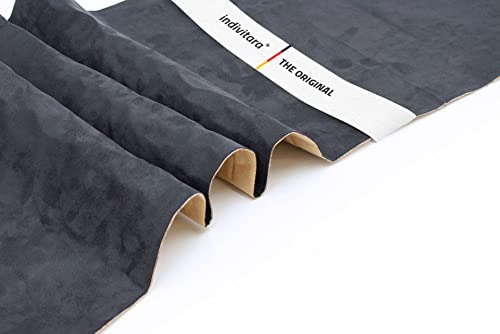 indivitara® Mikrofaserstoff Kaschiert selbstklebend Wildleder Optik Kunstleder Wildlederimitat - Stretch Dehnbar Folie Stoff - DAS ORIGINAL
