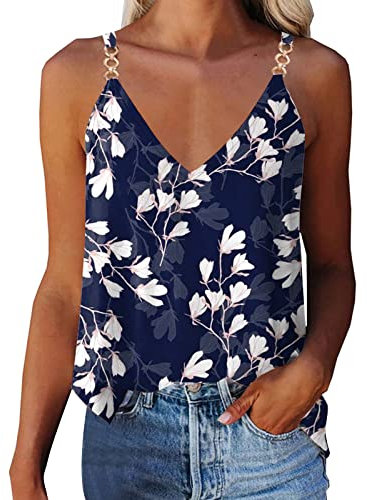 LAOFU Debardeur Rose Poudré Débardeur Basique Femme T Shirt Pale Été Tee Décolleté Dos avec Brassière Intégrée Top Lilas Intégrée, Blue #2, XXL