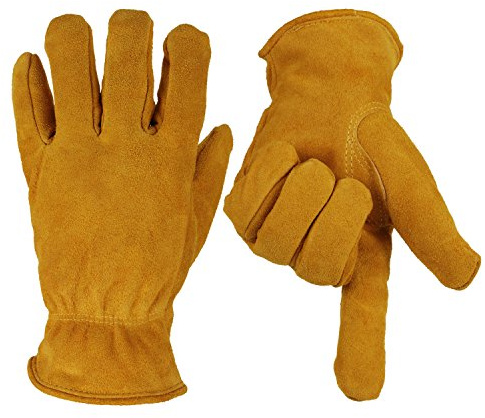 OZERO Winter Arbeitshandschuhe Schnee Dicke Lederhandschuhe Extra Grip Flexibel Warm für Arbeitsschutz Unisex