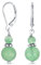 Edelstein Natural Green Aventurine Boho Bali Milgrain Edged Beaded Rondel Separator Double Ball Round Drop Dangle Earrings For Women Teen .925 Sterling Silver Lever Back