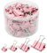 Binder Clip Büroklammern, verschiedene Größen (Mini, klein, mittel, groß), 100 Stück Clips für Büro, Schulbedarf (Rosa)