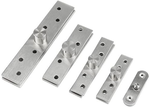 Charnière de porte rotative en acier inoxydable à 360 degrés, axe de rotation vers le haut et vers le bas, axe de pivot caché, accessoires Hareware (2 lots moyens)