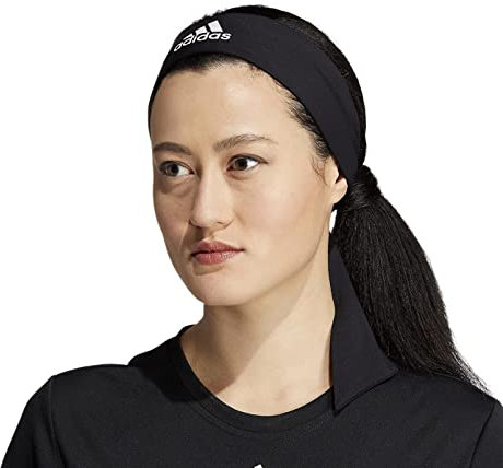 adidas Alphaskin Tie Headband, Heather Grey/Black/2, One Size