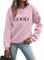 Minetom Pullover Damen Sweatshirt Briefe Drucken Langarm Rundhals Pulli Herbst Winter Frauen Buchstaben Druck Locker Casual Oberteil Sport Streetwear Sweatshirts ohne Kapuze Bluse Tops A Rosa M