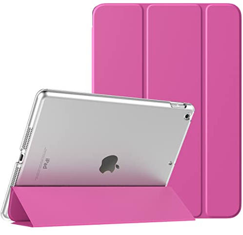 TiMOVO Cover per iPad 9 Generazione 2021/iPad 8 Generazione 2020/iPad 7 Generazione 2019, Custodia con Guscio Posteriore Traslucido Smart Cover con Auto Svegliati/Sonno per iPad 10.2, Magenta