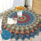 Bold And Brash Round Tablecloths for Circular Table 150cm, Boho Style Wrinkle Free Water Stain Resistant Polyester Table Cloth, Home Dinning Kitchen Party Picnic Patio Table Cover 60